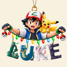 Load image into Gallery viewer, Adventure Alphabet Custom Name Ornament - Personalized Christmas Gift for Kids & Pokémon Fans