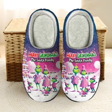 Load image into Gallery viewer, Personalized Grinch Family Christmas Slippers Shoes PopCulturePrints
