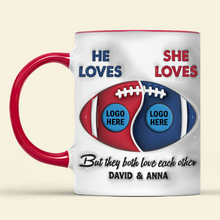 Load image into Gallery viewer, Custom American Football Couple Mug | Personalized Valentine's Day Gifts for Fans Coffee Mug PopCulturePrints