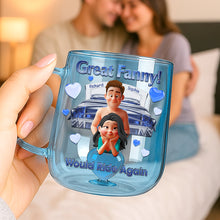 Load image into Gallery viewer, Great Fanny! Would Ride Again – Personalized Naughty Couple 3D Heart Glass Mug 3D Heart Glass Mug PopCulturePrints