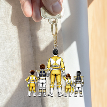 Load image into Gallery viewer, "Celebrate Your Power Dad - Personalized Keychain for the Super Dads" Keychains PopCulturePrints