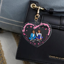 Load image into Gallery viewer, Personalized Mom & Daughter Keychain - The Love Between A Mom and Daughter Is Forever Keychains PopCulturePrints