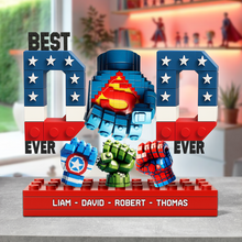 Load image into Gallery viewer, “Best Dad Ever” - Customizable Superhero Acrylic Plaque - Perfect Gift for Dad, Grandpa, and Father Figures Shaped Plaques PopCulturePrints