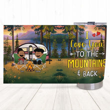 Load image into Gallery viewer, Personalized Camping Couple Tumbler - Love You to the Mountains & Back Tumbler Cup PopCulturePrints