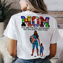 Load image into Gallery viewer, Mom, You Are The Real Hero - Personalized Supermom Shirt | Gift for Mom, Grandma Shirts PopCulturePrints