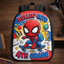 Load image into Gallery viewer, Rollin' Into 2nd Grade - Little Skater Hero Backpack - Personalized Gifts for Kids