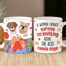 Load image into Gallery viewer, Personalized Knitting Dog Lover Coffee Mug - Cute Inflated Effect Coffee Mug PopCulturePrints