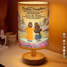Load image into Gallery viewer, To My Badass Daughter Whisper Back 'I Am The Storm' - Personalized Fabric Lamp | Gift for Mom, Grandma, or Daughter Fabric Lamp PopCulturePrints