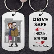 Load image into Gallery viewer, Unique Personalized Couple Keychain - Drive Safe Love Gift for Valentine's Day Gifts Keychains PopCulturePrints