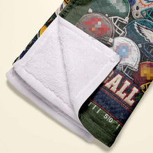Load image into Gallery viewer, Embrace the Season: Personalized Team Helmet Blanket - Perfect Gift for Sports Fans
