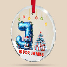 Load image into Gallery viewer, Personalized Kids Christmas Ornament - Letter J Ornament PopCulturePrints