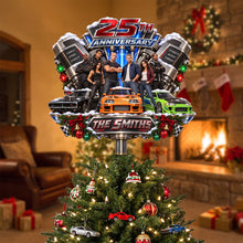 Load image into Gallery viewer, Celebrate Speed: Personalized 25th Anniversary Tree Topper - A Unique Gift for Car Enthusiasts