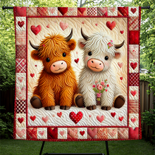 Load image into Gallery viewer, Personalized Cow Couple Quilt Bedding Set Blanket PopCulturePrints