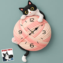 Load image into Gallery viewer, Cute Cat Wall Clock - Personalized Gift for Cat Lovers Hanging Wall Clock PopCulturePrints