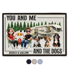 Load image into Gallery viewer, You And Me And The Dogs Camping Cartoon - Personalized Doormat Doormat PopCulturePrints