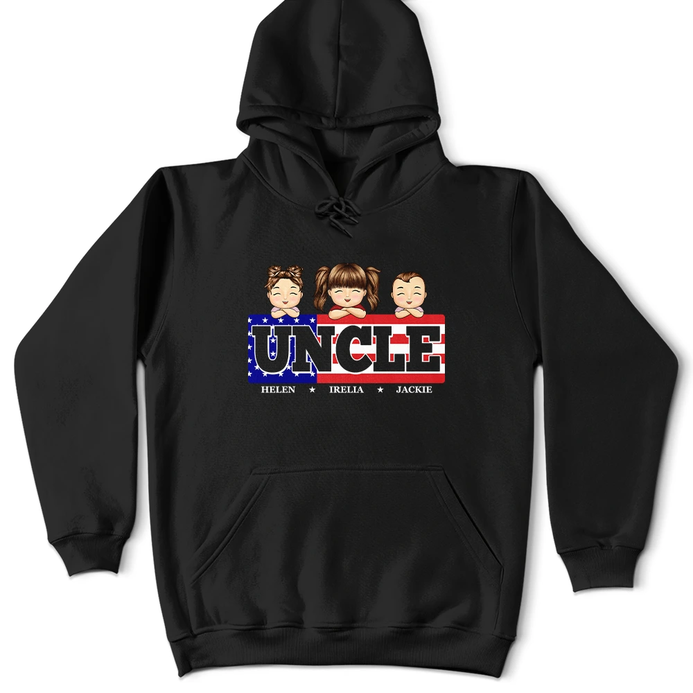 Stars And Stripes Papa T-Shirt - Personalized Custom Gift for Dad, Grandpa, and Father's Day T-shirt PopCulturePrints