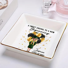 Load image into Gallery viewer, A Sweet Ending To A New Beginning - Personalized Graduation Ring Dish Ring Dish PopCulturePrints