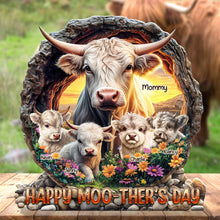 Load image into Gallery viewer, “Happy Moo-ther's Day” - Custom Personalized Plaque for Moms & Grandmas Shaped Plaques PopCulturePrints