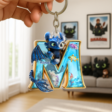 Load image into Gallery viewer, Personalized Dragon Keychain - A Magical Gift for Dragon Lovers! Keychains PopCulturePrints