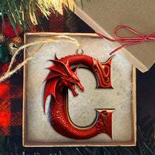 Load image into Gallery viewer, Personalized Dragon Alphabet Ornaments - Magical Christmas Décor Ornament PopCulturePrints