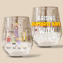 Load image into Gallery viewer, Raising Dumbass Kids With Love & Wine - Personalized Egg Cup for Mom Glass Egg Cup PopCulturePrints
