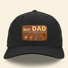 Load image into Gallery viewer, Customizable Best Dad Leather Patch Hat - Lion Kingdom Theme Caps PopCulturePrints