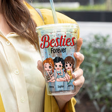 Load image into Gallery viewer, Personalized Besties Forever Acrylic Tumbler - Drunk Friends Gift Tumbler Cup PopCulturePrints