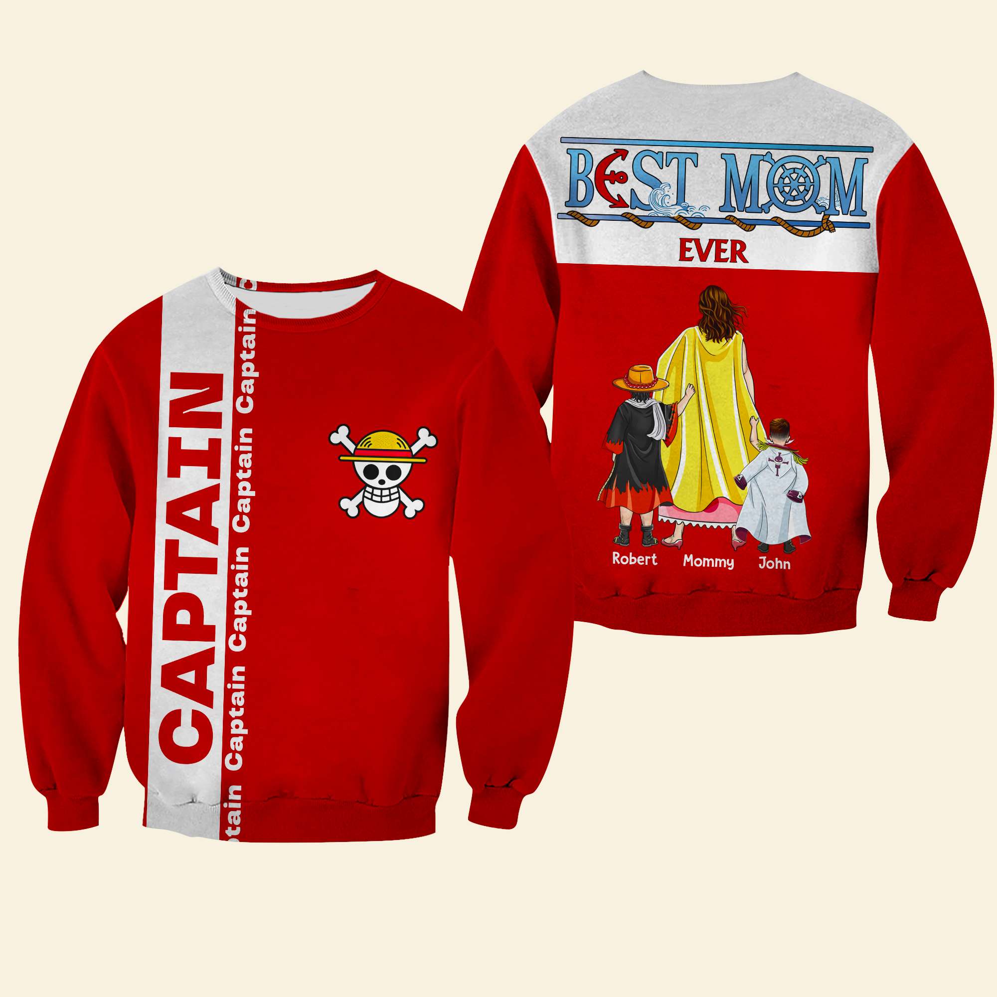 “Best Mom Ever” - Personalized Pirate Mom Shirt - Gift for Moms, Grandmas & More AOP Products PopCulturePrints