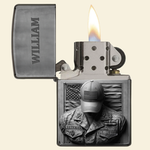 Load image into Gallery viewer, Honor Their Service - Personalized Patriot Veteran Lighter - Custom Gift for Veterans, Friends, Family Lighter PopCulturePrints