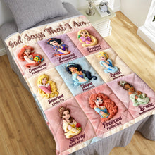 Load image into Gallery viewer, God Says That I Am... Blanket - Personalized Christian Gift for Women, Kids, Friends, and Family Blanket PopCulturePrints