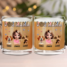 Load image into Gallery viewer, "For Every Dog Mom: Celebrate Your Love with Our Custom Glass Mug" - Personalized 3D Effect Gift for Dog Moms, Pet Lovers, and More Glass Mug PopCulturePrints