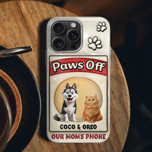 Load image into Gallery viewer, Paws Off Mom Dad Dog Cat Pet Lover - Personalized Clear Phone Case Clear Phone Case PopCulturePrints