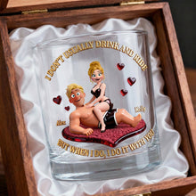 Load image into Gallery viewer, I Don't Usually Drink and Ride - Fun Couple Whiskey Glass, Personalized Gift for Couples Glass PopCulturePrints