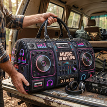 Load image into Gallery viewer, "Music Is My Life" - Personalized DJ Mixer Quilted Duffle Bag - Perfect Gift for Music Lovers