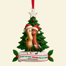 Load image into Gallery viewer, You're the Only Wiener for My Bun - Cute Food Duo Ornament - Personalized Gift for Couples Ornament PopCulturePrints