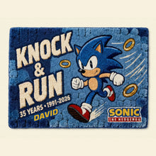 Load image into Gallery viewer, “Speed into Fun!” - Personalized Speed Master Anniversary Doormat - Perfect Gift for Sonic Fans Doormat PopCulturePrints