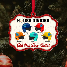 Load image into Gallery viewer, Personalized Baseball Family Christmas Ornament - House Divided, Love United Ornament PopCulturePrints