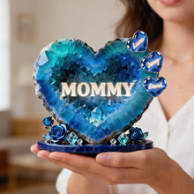 Load image into Gallery viewer, “A Heart Full of Love” - Mommy Heart Acrylic Plaque - Personalized Gifts for Mom, Grandma and More Shaped Plaques PopCulturePrints