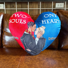 Load image into Gallery viewer, Two Souls, One Heart Custom Pillow - Perfect Valentine’s Day Gifts for Couples Pillow PopCulturePrints