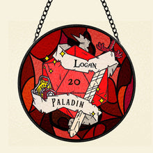 Load image into Gallery viewer, Personalized Stained Glass Suncatcher for Fantasy Role-playing Game Fans Suncatcher PopCulturePrints
