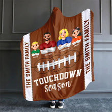 Load image into Gallery viewer, Personalized Football Family Hooded Blanket - Touchdown Season Blanket PopCulturePrints