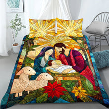 Load image into Gallery viewer, Nativity Scene Christmas Quilt Bed Set Blanket PopCulturePrints