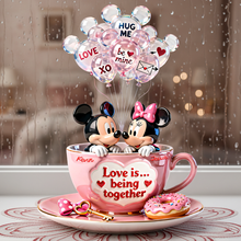 Load image into Gallery viewer, Love is... Being Together Forever - Personalized Couple Plaque Gift Shaped Plaques PopCulturePrints