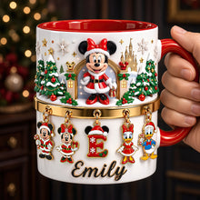 Load image into Gallery viewer, “Celebrate the Season with a Touch of Magic” - Cute Alphabet Christmas Accent Mug - Personalized Gift for Friends and Family Coffee Mug PopCulturePrints