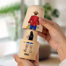 Load image into Gallery viewer, "Celebrate Family Bonds with Custom Designs" - Adventure Family Wooden Nesting Dolls - Personalized Gifts for Mom and Grandma Wooden Nesting Dolls PopCulturePrints