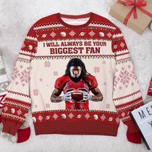 Load image into Gallery viewer, Personalized Football Fan Ugly Sweater - Custom Photo Gift AOP Products PopCulturePrints