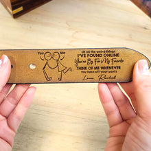 Load image into Gallery viewer, Personalized Leather Belt for Couples - Unique Love Gift Belts PopCulturePrints