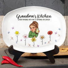 Load image into Gallery viewer, Grandma's Kitchen: Where Memories Are Made - Personalized Plate for Grandmas & Moms Plate PopCulturePrints