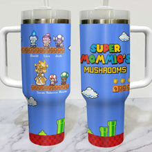 Load image into Gallery viewer, Super Mom Video Game Theme Personalized Tumbler for Mother's Day Tumbler Cup PopCulturePrints