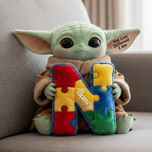 Load image into Gallery viewer, "Not Less Different I Am" - Autism Alphabet Pillow - Personalized Gift for Special Kids Pillow PopCulturePrints